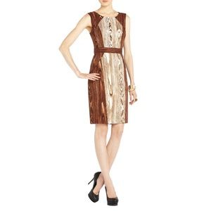 BCBGmaxazria ARDA Wood-Grain Print Dress